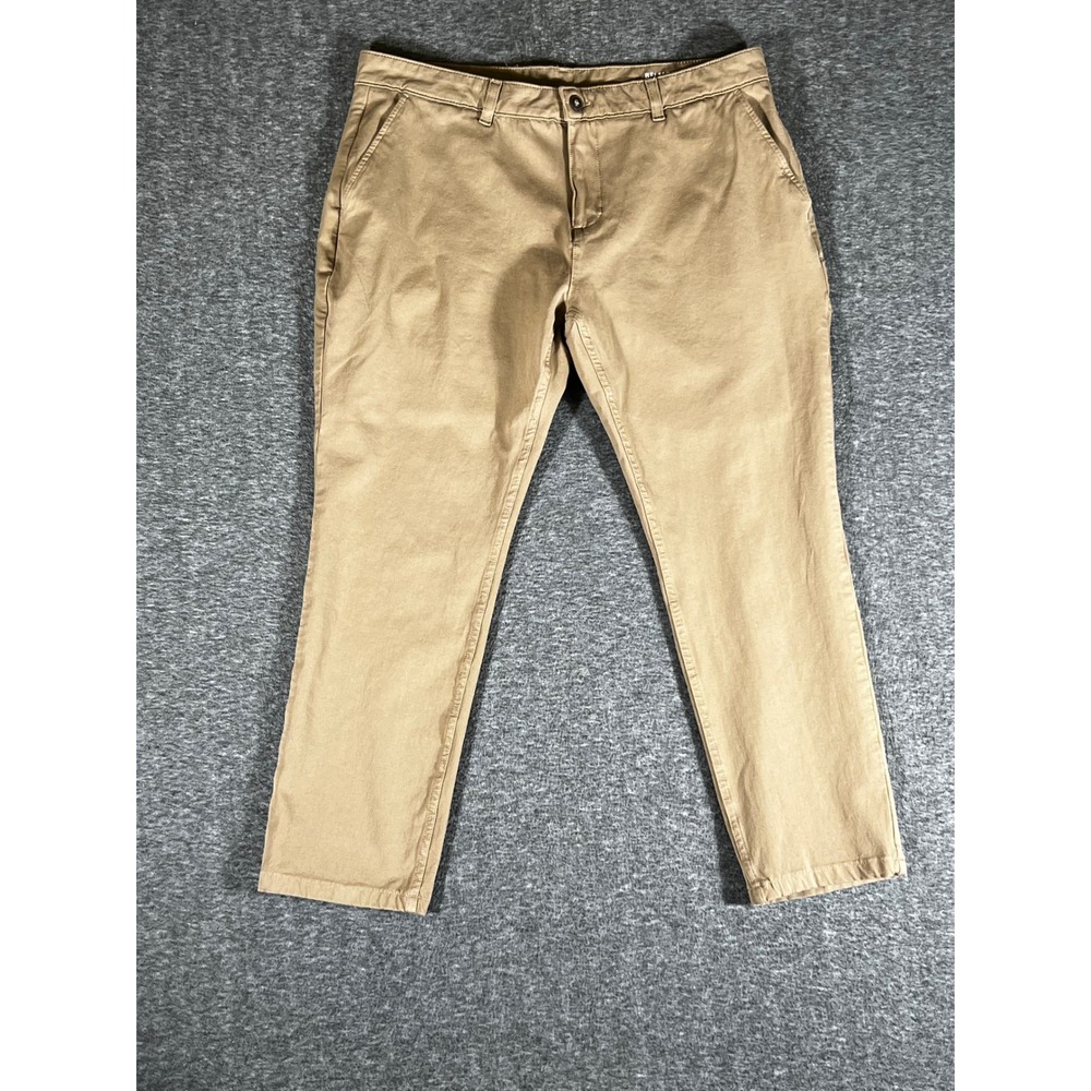 Mugsy Belmonts Tan Chino Pants Mens 40x30 Stretch Cotton Blend K6PNBG